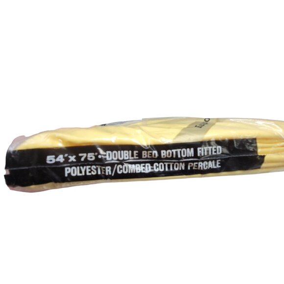 Vtg Penn-Prest Fashion Manor Percale Double Bed Fitted Sheet Butter Yellow - Picture 9 of 14